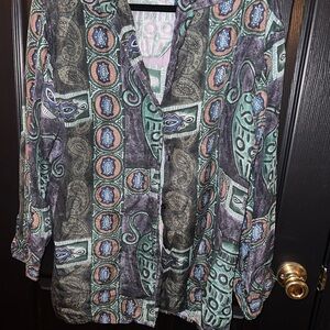 Multicolor Patterned Button-Up Shirt